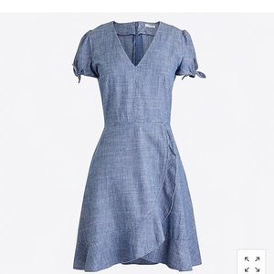J Crew Chambray Faux Wrap Dress